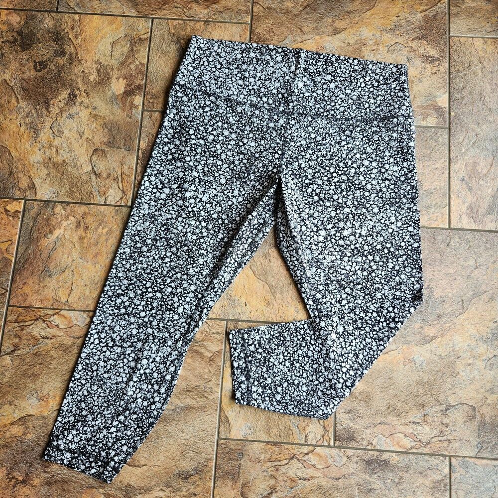 lululemon athletica Black & White Micro Floral Leggings